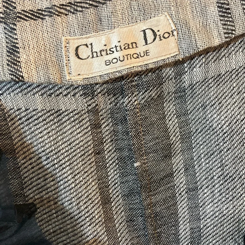 Vintage Dior Boutique Ruffle Collar Plaid Lightweight Blazer Size M
